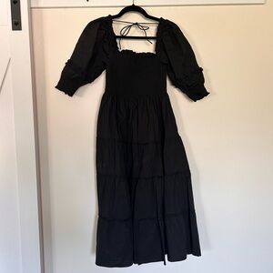 Hill House Home Leslie Nap Dress Black Poplin